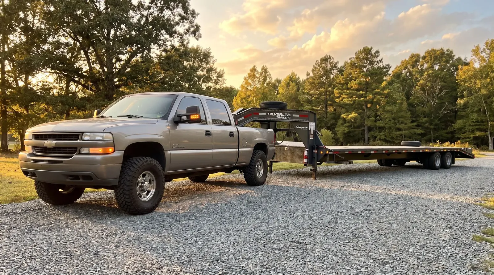 StreamLine Hauling & Hotshot Chevy 2500HD Duramax with gooseneck flatbed trailer